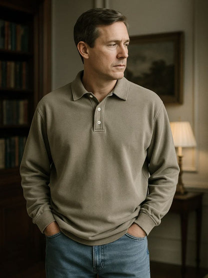 Canyon Mist Long Sleeve Polo Shirt