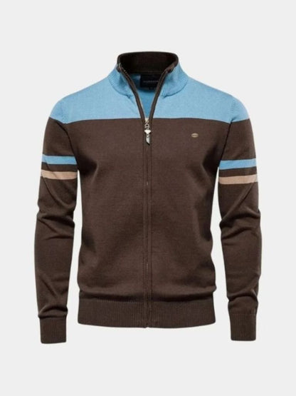 Cárdigan Tejido con Cierre y Cuello Alto