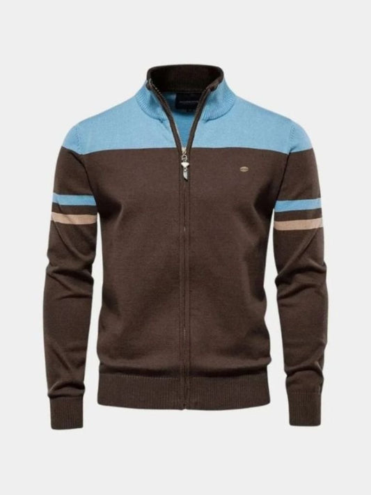 Cárdigan Tejido con Cierre y Cuello Alto