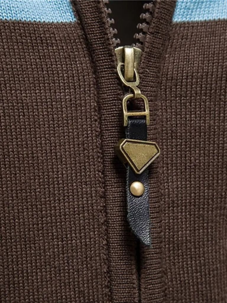 Cárdigan Tejido con Cierre y Cuello Alto