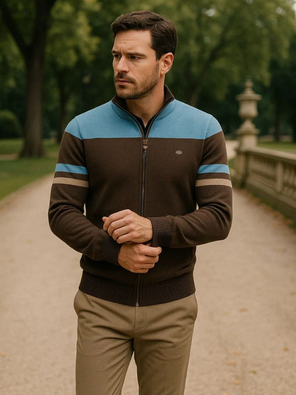 Cárdigan Tejido con Cierre y Cuello Alto