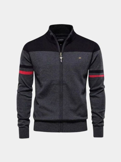 Cárdigan Tejido con Cierre y Cuello Alto