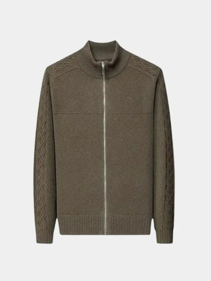 Suéter de Cuello Alto Tejido de Cachemira con Cierre