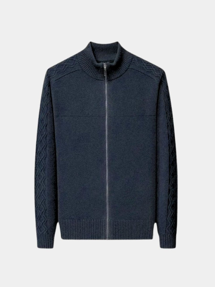 Suéter de Cuello Alto Tejido de Cachemira con Cierre